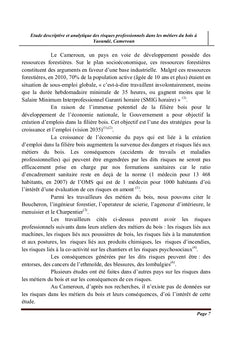 Étude descriptive des risques professionnels dans les métiers du bois