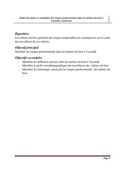 Étude descriptive des risques professionnels dans les métiers du bois
