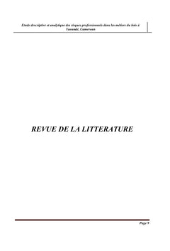 Étude descriptive des risques professionnels dans les métiers du bois