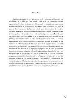 La lutte contre la pauvreté dans la dynamique locale d'urbanisation