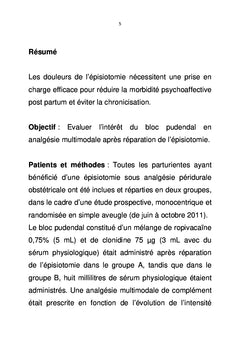 Le bloc pudendal