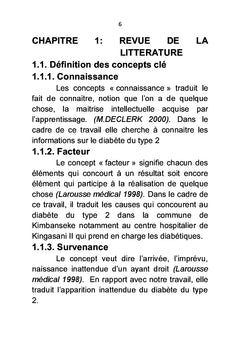 Connaissances des patients sur les facteurs de survenance de diabète