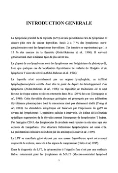 Glande thyroïde : localisation primitive rare du lymphome