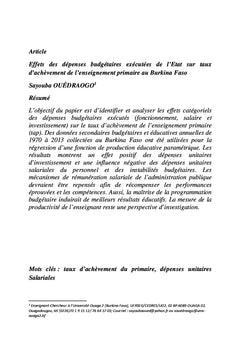 Effets des dépenses budgétaires