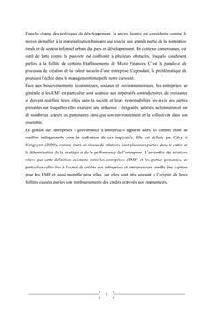 Gouvernance des EMF au Cameroun