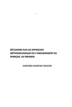 Réflexions sur les approches méthodologiques du français au Rwanda