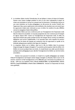 Réflexions sur les approches méthodologiques du français au Rwanda