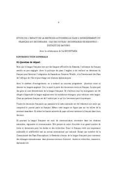Réflexions sur les approches méthodologiques du français au Rwanda