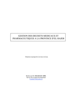 Gestion des déchets médicaux à la province d'El Hajeb