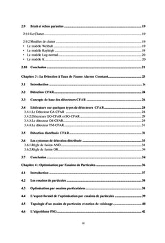 Application des essaims de particules (OeP) dans la detection CFAR