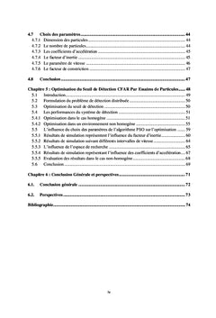 Application des essaims de particules (OeP) dans la detection CFAR