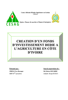 Creation d'un fonds d'investissement