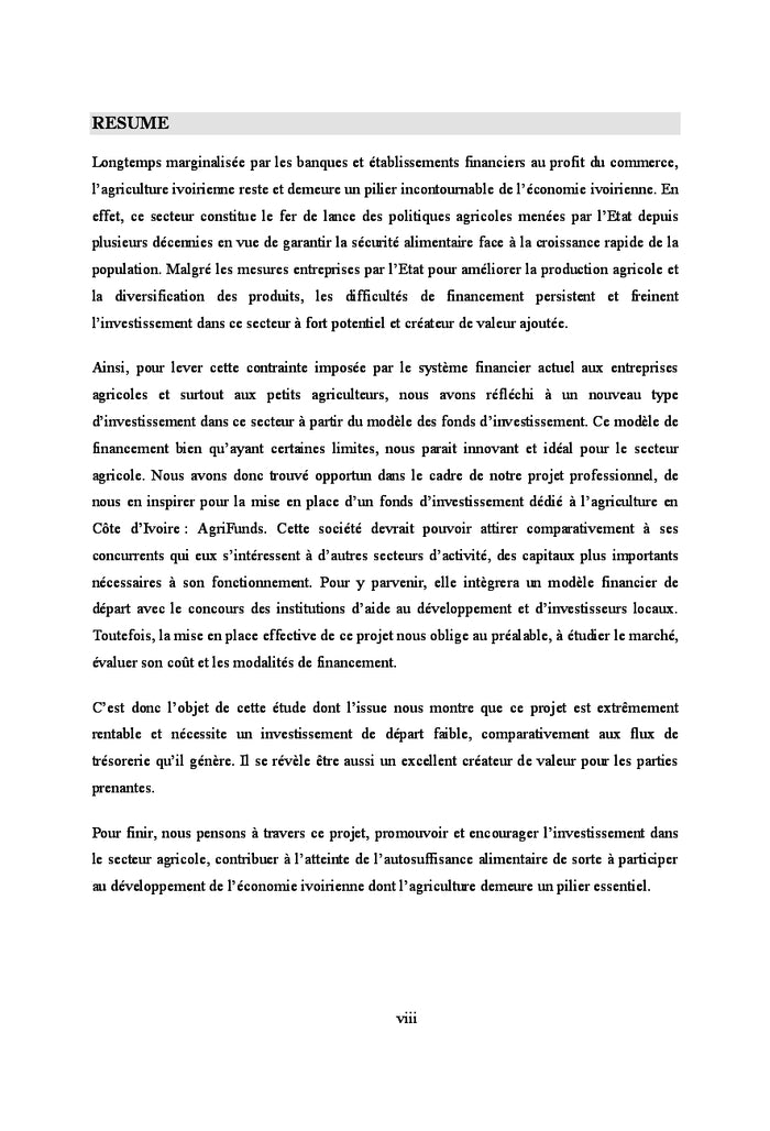 Creation d'un fonds d'investissement