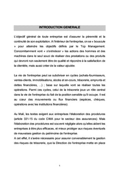 Audit du cycle de trésorerie : cas de NSIA assurances