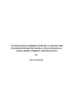Gestion des plaines d'inondation dans la ville de Douala