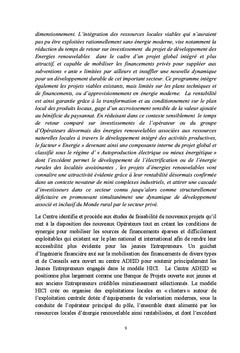 Développement commercial des énergies renouvelables sous modèle HICI