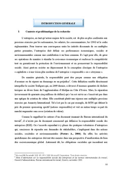Responsabilite societale de l'entreprise et creation de valeur