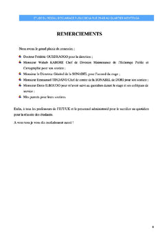 Étude du Réseau d'éclairage de la rue 2968 au quartier wemtenga