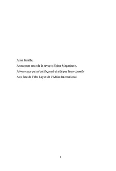 TABU LEY ROCHEREAU, tel que je l'ai connu