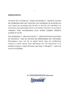 Analyse des effets de la degradation des sols Burundais: province Buja