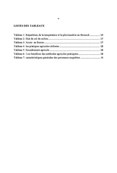 Analyse des effets de la degradation des sols Burundais: province Buja