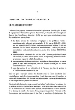 Analyse des effets de la degradation des sols Burundais: province Buja