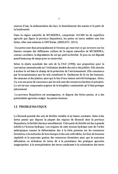Analyse des effets de la degradation des sols Burundais: province Buja