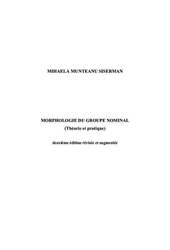 MORPHOLOGIE DU GROUPE NOMINAL (Théorie et pratique)