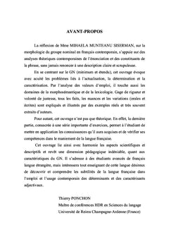 MORPHOLOGIE DU GROUPE NOMINAL (Théorie et pratique)