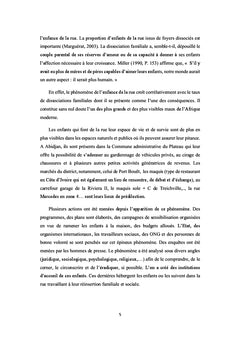 Séjour en institution et personnalité chez les enfants de la rue