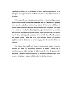 Séjour en institution et personnalité chez les enfants de la rue