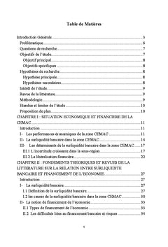 Liquidité bancaire et financement de l'économie en zone CEMAC