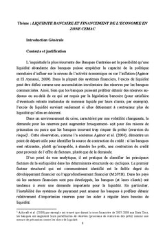 Liquidité bancaire et financement de l'économie en zone CEMAC