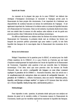 Liquidité bancaire et financement de l'économie en zone CEMAC