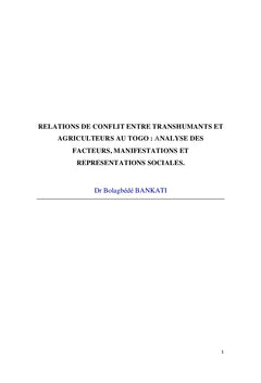 Relations de conflits entre transhumants et agriculteurs au Togo:
