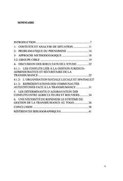 Relations de conflits entre transhumants et agriculteurs au Togo: