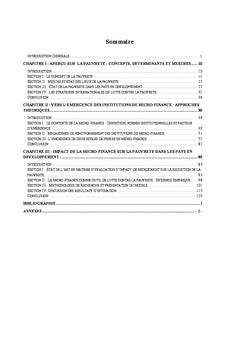 Microfinance et réduction de la pauvreté: