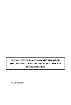Optimisation d'énergie (Réseau d'Air comprimé, chauffage d'eau)