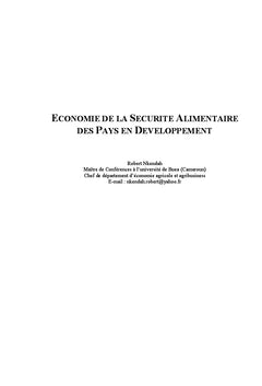 Économie de la sécurité alimentaire des pays en développement