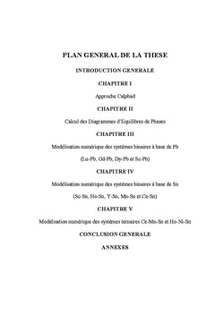 Modélisation thermodynamique des systèmes binaires et ternaires