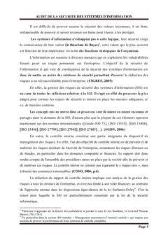 Audit de la sécurité des systèmes d'information
