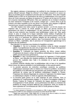 La resolution de problemes mathematiques du champ conceptuel additif