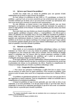 La resolution de problemes mathematiques du champ conceptuel additif