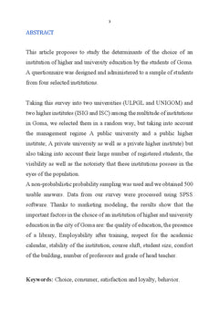 Facteurs de choix d'une institution d'enseignement universitaire