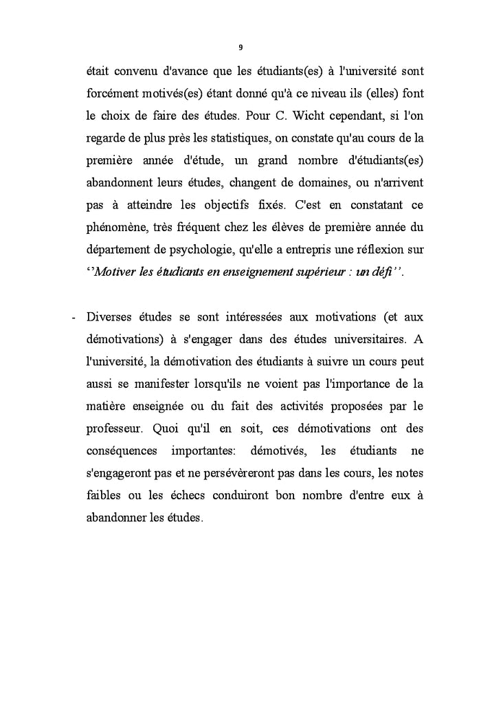 Facteurs de choix d'une institution d'enseignement universitaire