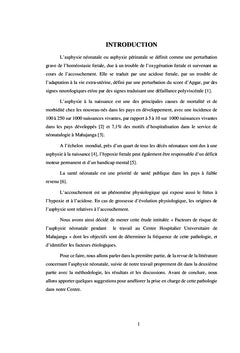 Facteurs de risque de l'asphyxie néonatale pendant le travail