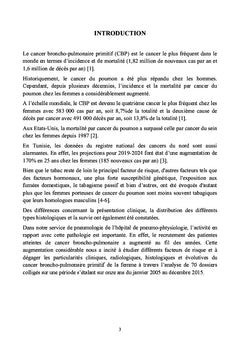 Particularités du cancer bronchopulmonaire chez la femme
