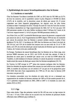 Particularités du cancer bronchopulmonaire chez la femme