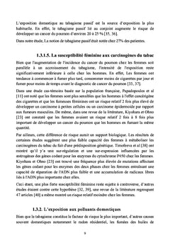 Particularités du cancer bronchopulmonaire chez la femme