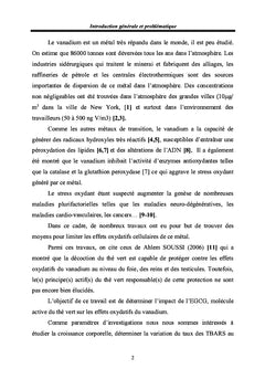 Effet protecteur de l'Epigallate (EGCG) contre la toxicité du vanadium